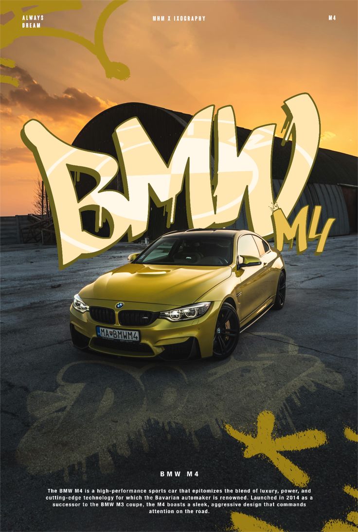 BMW M4 – Yellow Thunder Edition | 8x10 inch
