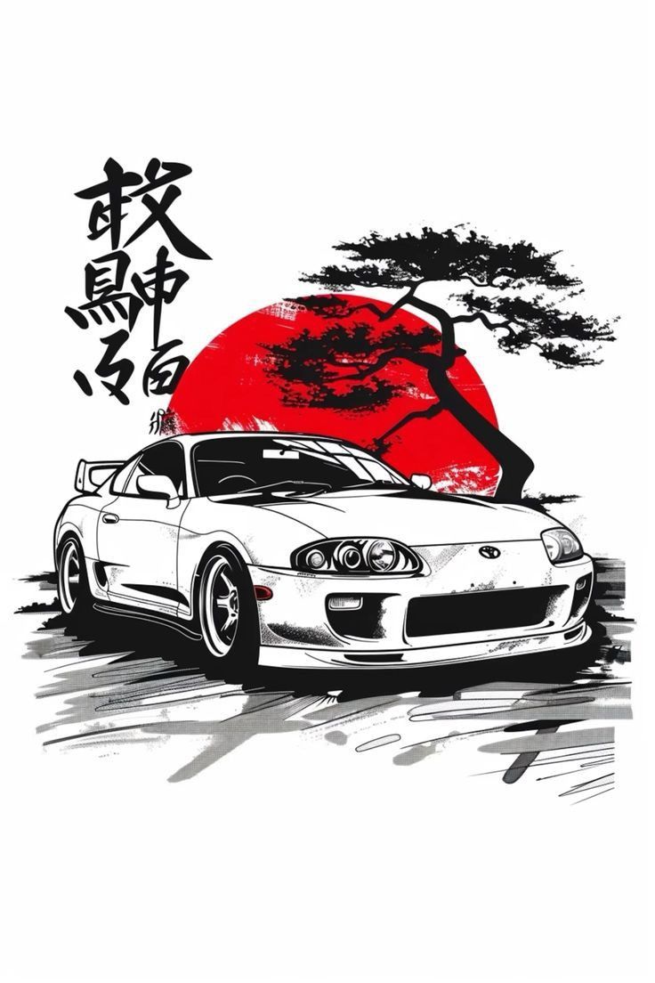 Rising Drift – JDM Legacy Supra | 6x9 cm